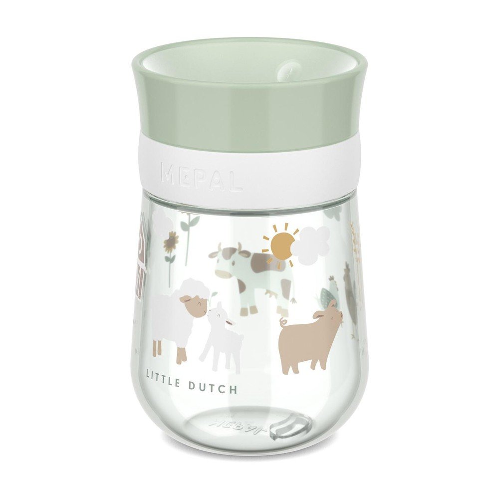 Jasnozielony plastikowy kubek dla dzieci 300 ml Little Farm by Little Dutch – Mepal