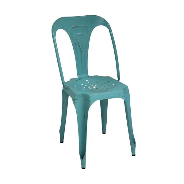Metalowe krzesło retro Sofian, turkusowe
