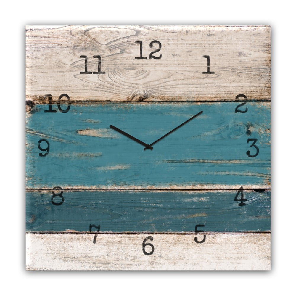 Zegar ścienny Styler Glassclock Blue Wood, 30x30 cm