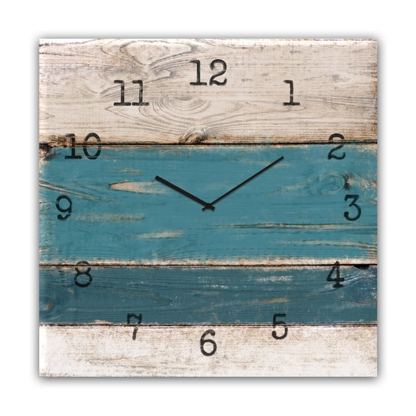 Zegar ścienny Styler Glassclock Blue Wood, 30x30 cm