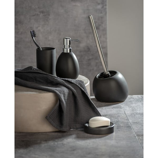Czarna ceramiczna szczotka do WC Wenko Polaris-image-1