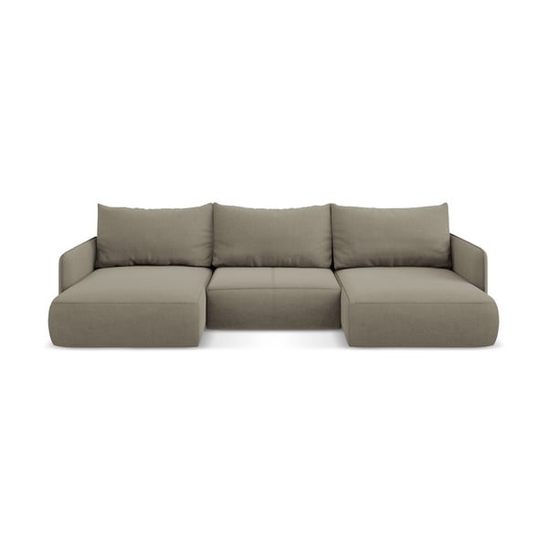 Beżowy rozkładany/ze schowkiem narożnik Nanea – Makamii