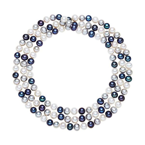 Biało-niebieski perłowy naszyjnik Chakra Pearls, 120 cm