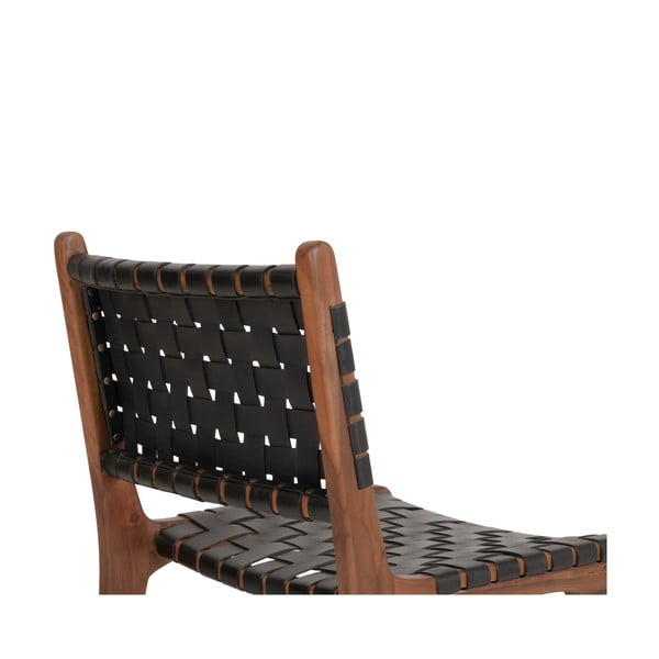 Czarno-brązowe krzesła z drewna tekowego zestaw 2 szt. Perugia – House Nordic-image-4