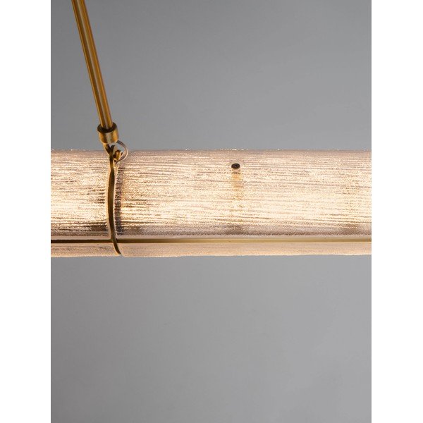 Metalowa lampa wisząca LED ze ściemniaczem w kolorze mosiądzu ze szklanym kloszem Gloree – Nova Luce-image-4