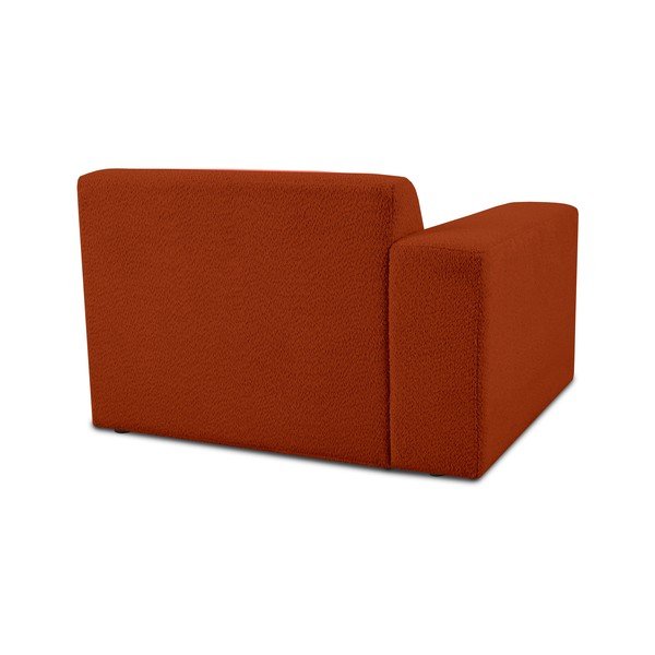 Ceglasty moduł sofy z materiału bouclé (lewostronny) Roxy – Scandic-image-2