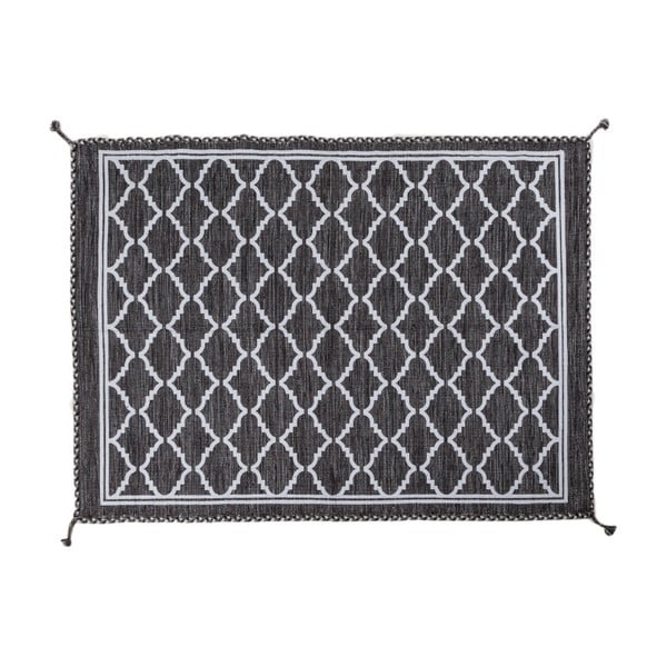 Czarno-biały chodnik ręcznie tkany Navaei & Co Kilim Ethnic 008, 140x70 cm