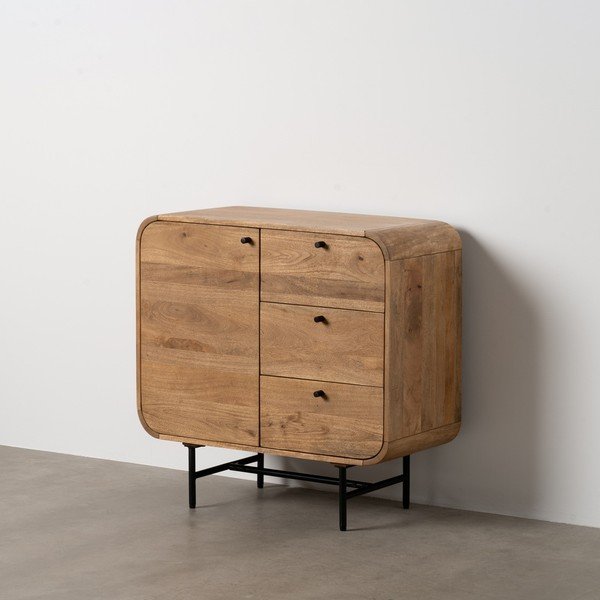 Brązowa komoda z litego drewna mango 80x80x40 cm Kaya – Ixia-image-3