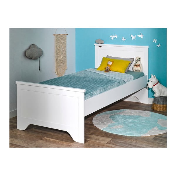 Białe łóżko jednoosobowe JUNIOR Provence Junior, 90x200 cm