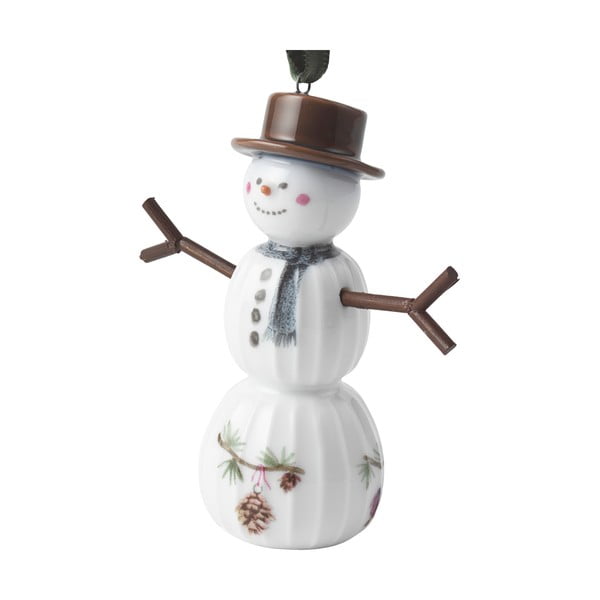 Porcelanowa ręcznie malowana ozdoba świąteczna ø 4 cm Hammershøi Snowman – Kähler Design-image-2