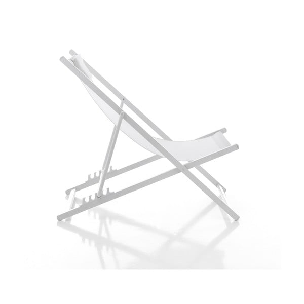 Biały metalowy leżak ogrodowy składane Milos – Tomasucci-image-1