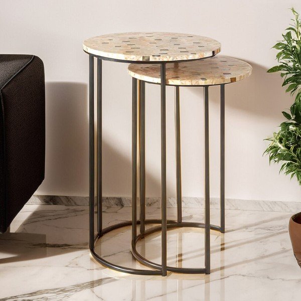 Okrągłe stoliki zestaw 2 szt. ø 38 cm Halle – Premier Housewares-image-2