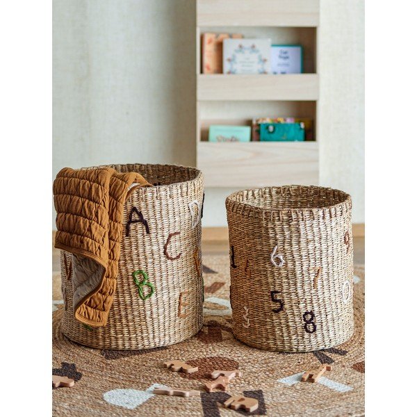 Dziecięce kosze na zabawki z trawy morskiej 2 szt. ø 35x38 cm Dinne – Bloomingville Mini-image-3