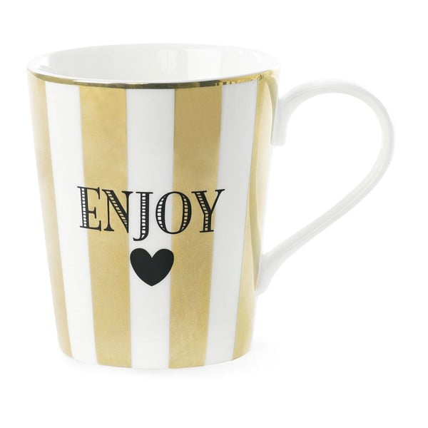 Kubek ceramiczny Miss Étoile Coffee Enojy Stripe Gold