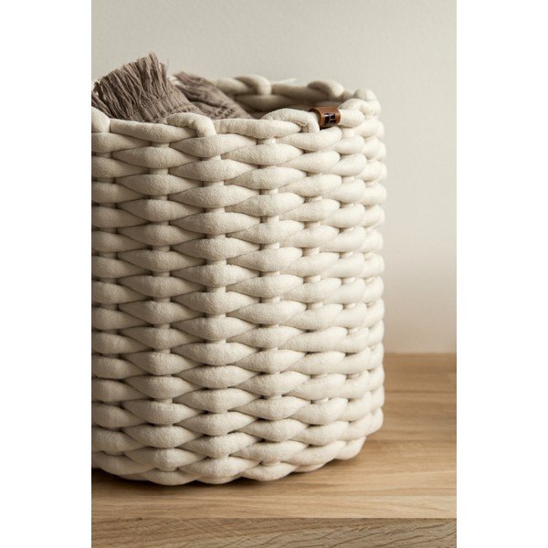 Tekstylny koszyk ø 25x25 cm Peach Skin Round M – Bigso-image-3