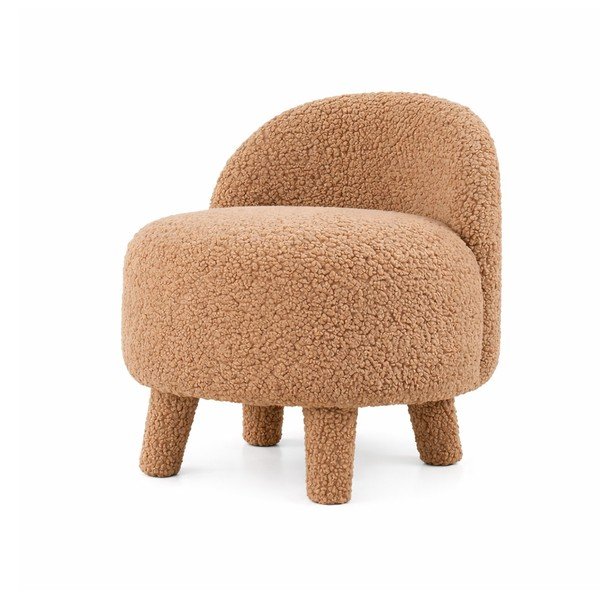 Brązowy fotel dziecięcy z materiału bouclé Moouv – Artie