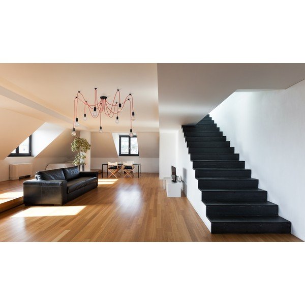 Czerwona lampa wisząca z 9 żarówkami Filament Style Spider-image-2