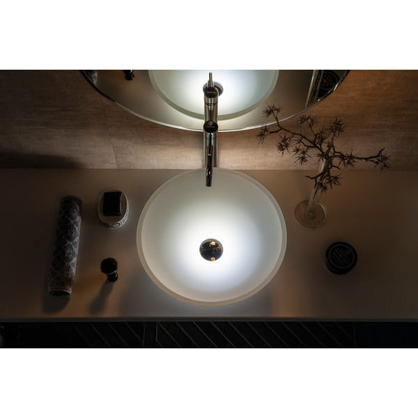 Biała szklana okrągła umywalka ø 42 cm Telica – Sapho-image-1