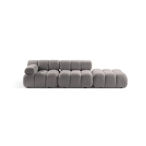 Jasnoszara sofa modułowa z materiału bouclé 288 cm Bellis – Micadoni 