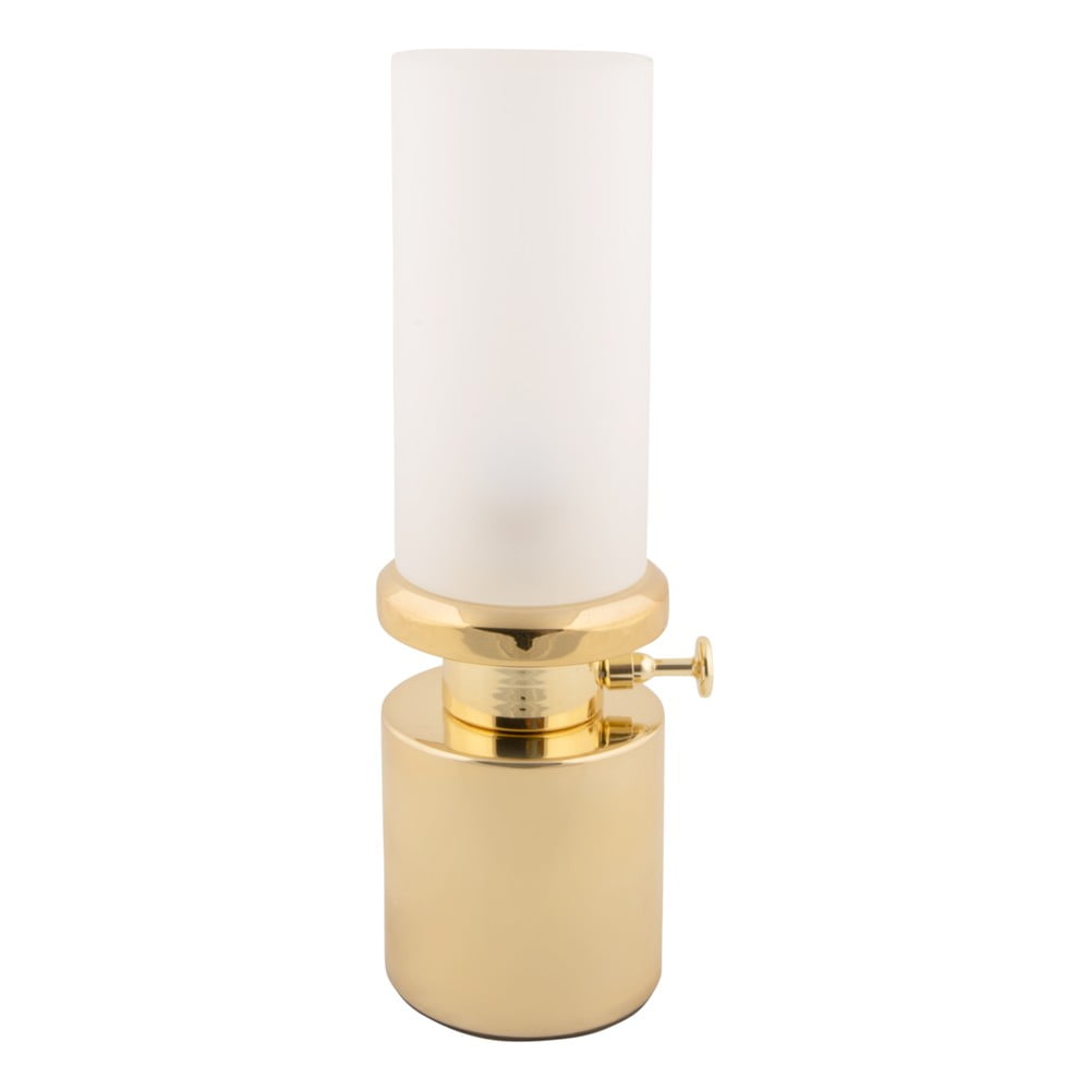 Lampa stołowa LED w kolorze złota ze ściemniaczem i metalowo-szklanym kloszem (wysokość 29,5 cm) Camp – Leitmotiv