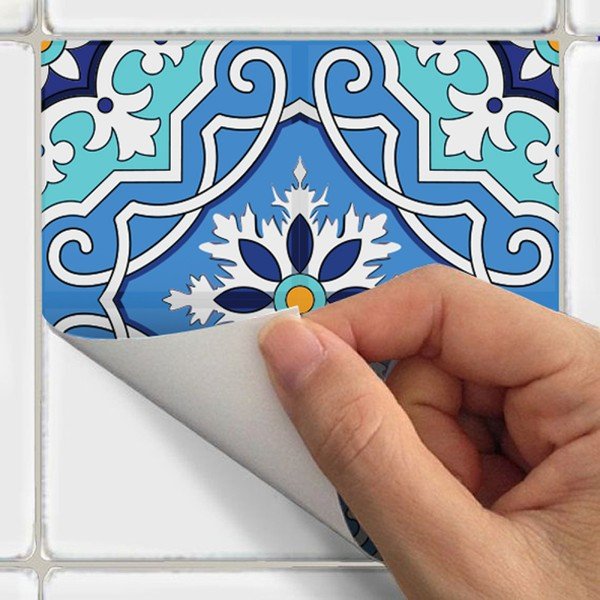 Zestaw 24 naklejek ściennych Ambiance Wall Stickers Tiles Flamenco, 10x10 cm-image-3