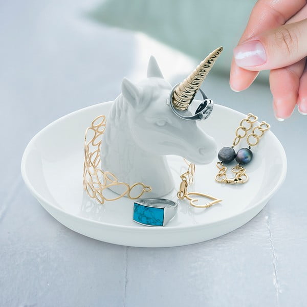 Porcelanowy talerzyk na biżuterię Unicorn – Balvi-image-1