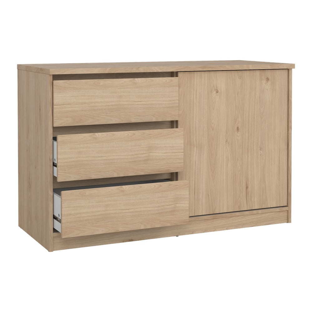 Komoda w dekorze dębu z drzwiami przesuwnymi w naturalnym kolorze 119x76x50 cm Naia – Tvilum (zdjęcie 8)