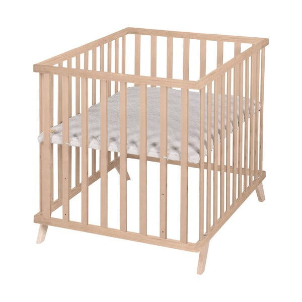 Kojec dla dzieci z litego drewna bukowego z regulowaną wysokością w naturalnym kolorze 75x100 cm Lil Planet – Roba-image-3