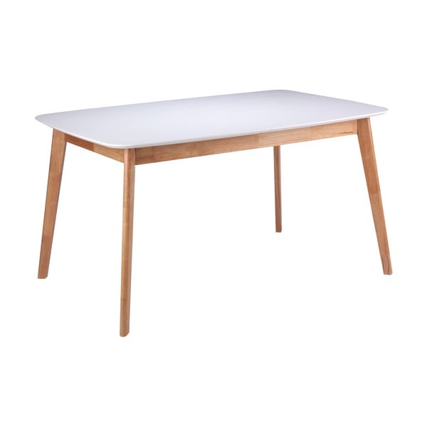 Biały rozkładany stół z konstrukcją z drewna kauczukowca sømcasa Enma, dł. 120 cm