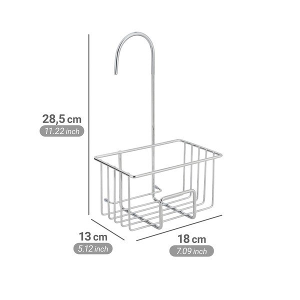 Wisząca półka łazienkowa ze stali nierdzewnej w kolorze srebra z połyskiem Milito – Wenko-image-4
