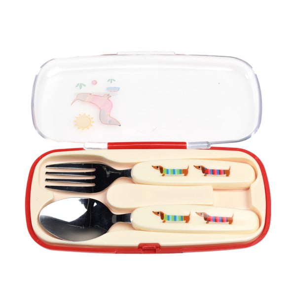 Sztućce dla dzieci ze stali nierdzewnej 2 szt. Sausage Dog – Rex London