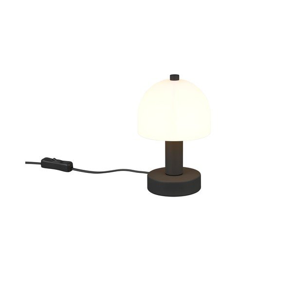 Czarno-biała lampa stołowa ze szklanym kloszem (wysokość 19 cm) Glenn – Reality-image-4