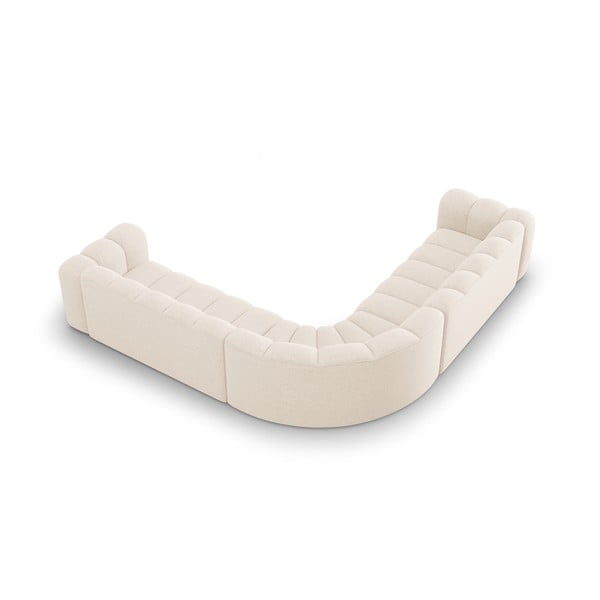 Kremowy narożnik modułowy z tkaniny szenilowej Lupine – Micadoni -image-3