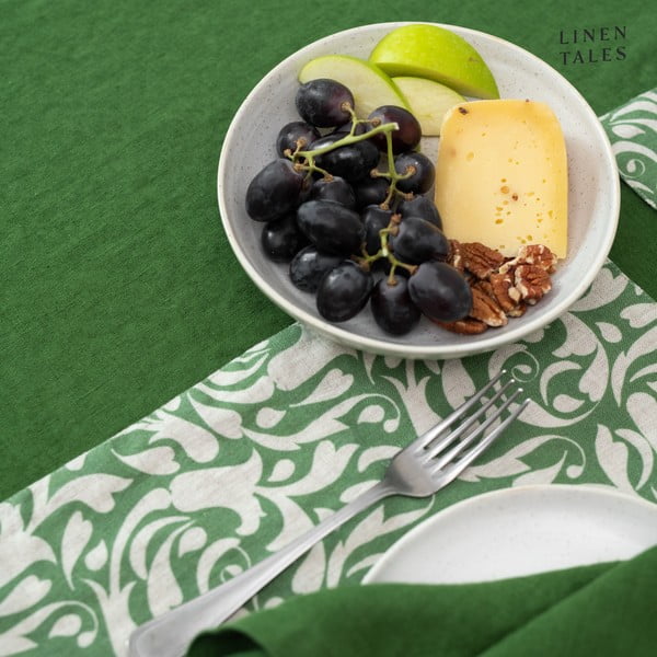 Lniany bieżnik 40x200 cm True Green – Linen Tales-image-1