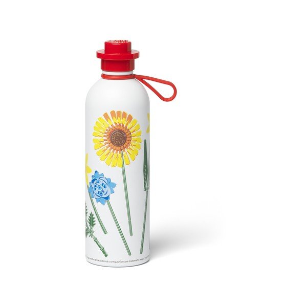 Czerwony/biały metalowy termos dla dzieci 560 ml Botanicals – LEGO®