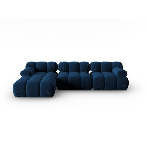 Niebieska aksamitna sofa 285 cm Bellis – Micadoni Home