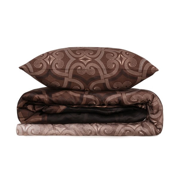 Brązowa pościel dwuosobowa z satyny bawełnianej 200x200 cm Pandora – Mijolnir