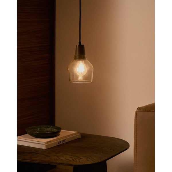 Zielono-naturalna lampa wisząca ze szklanym kloszem ø 13,5 cm Silex – Kave Home-image-1