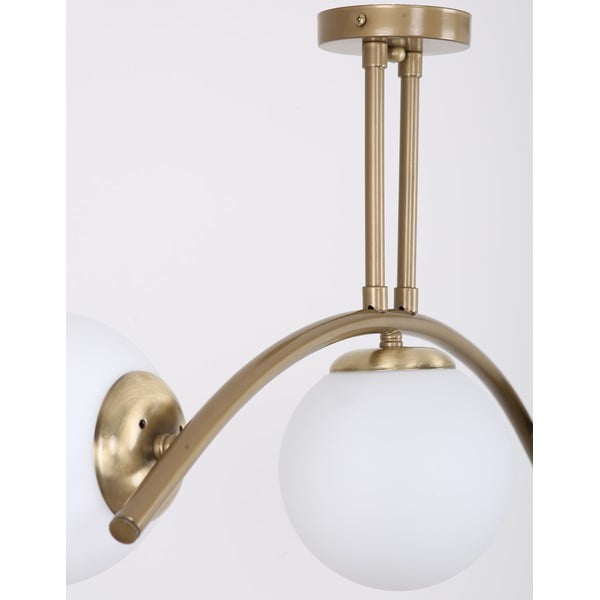 Lampa sufitowa w biało-złotym kolorze ze szklanym kloszem ø 15 cm Yay – Squid Lighting-image-1