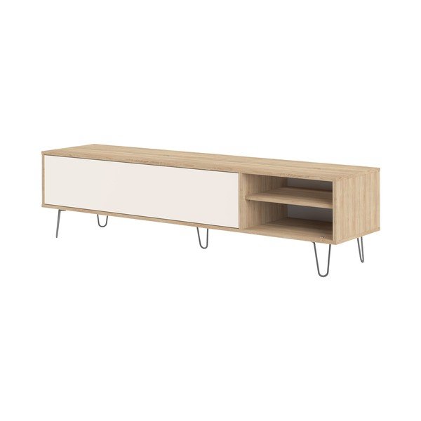Kremowa szafka pod TV w dekorze dębu 165x44 cm Aero − TemaHome -image-2