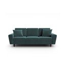 Morska aksamitna rozkładana sofa ze schowkiem 235 cm Kyoto – Cosmopolitan Design