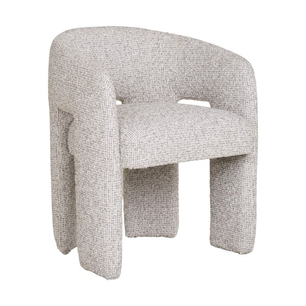 Jasnoszary tapicerowany fotel jadalniany z podłokietnikami Monroe – House Nordic