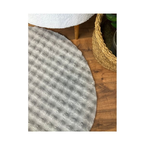 Szary okrągły dywan odpowiedni do prania ø 120 cm Bubbly – Oyo Concept-image-4