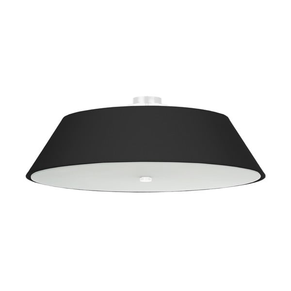 Czarna lampa sufitowa z tekstylnym kloszem ø 70 cm Hektor – Nice Lamps