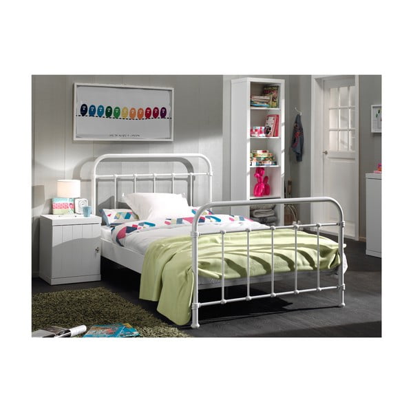Białe metalowe łóżko dziecięce Vipack New York, 120x200 cm-image-2