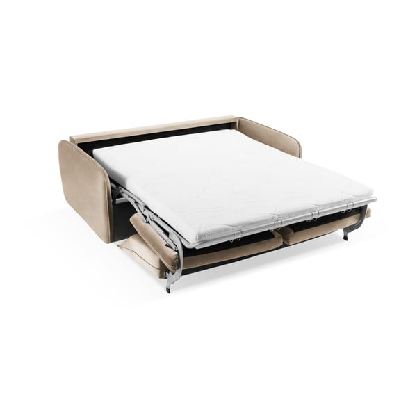 Beżowa aksamitna rozkładana sofa 194 cm Vienna – Cosmopolitan Design-image-4