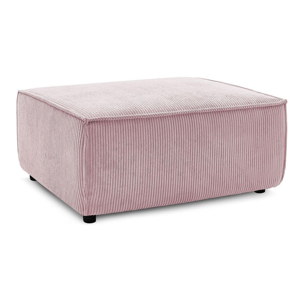 Jasnoróżowy sztruksowy puf Nihad – Bobochic Paris