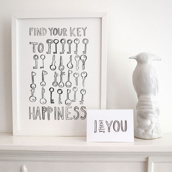 Plakat Key To Happiness, 30x40 cm