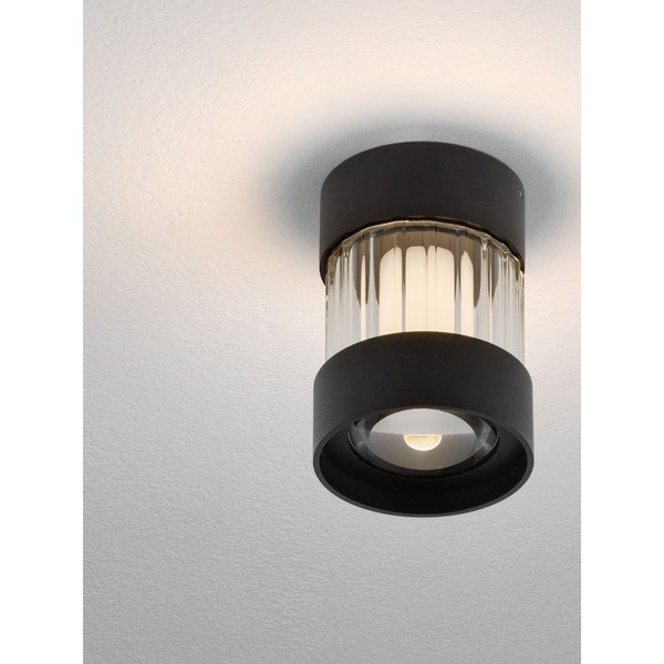 Aluminiowa lampa sufitowa LED ze ściemniaczem w kolorze matowej czerni ze szklanym kloszem Glovia – Nova Luce-image-2