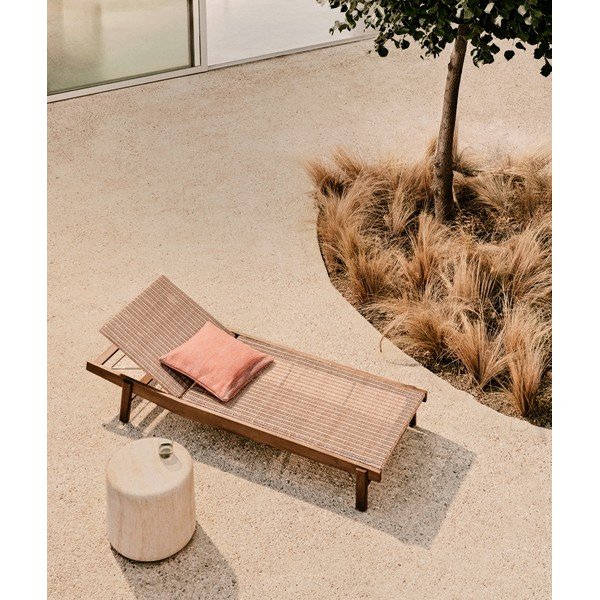 Brązowy rattanowy regulowany leżak ogrodowy Itani – Kave Home-image-3